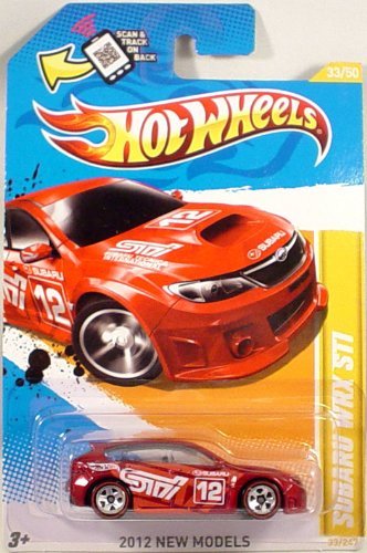SUBARU WRX STI w/ REDLINES Hot Wheels 2012 New Models #33 / 50 # 033 Subaru WRX STI RED 1:64 Scale Exclusive Limited Edition Collectible Die Cast Car with REDLINE Wheels