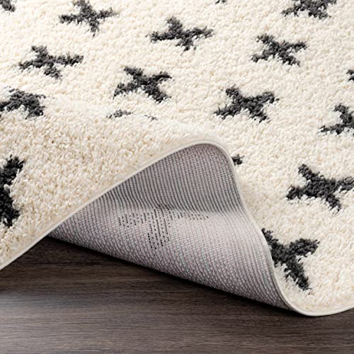 Tapete BoutiqueRugs Black Trellis 7'10" x 10' Cream miniatura 6