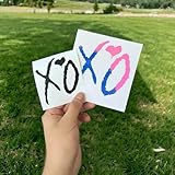 Car Stickers, Xo Decal Computer, Xo Car Decal, Bumper Sticker, (Pink, 3' x 3.1')