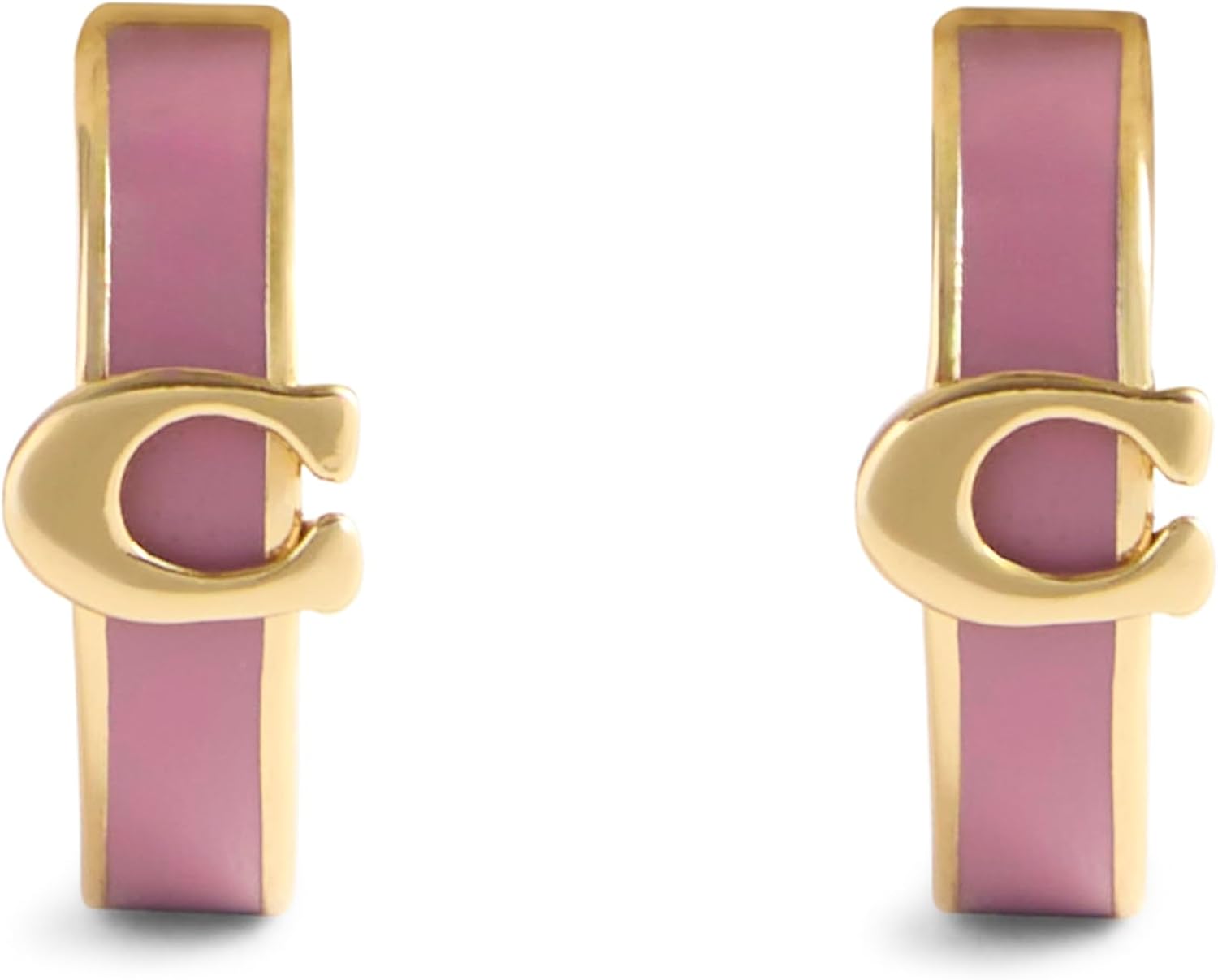 COACH Jewelry Women's Signature C Enamel Huggie Earrings