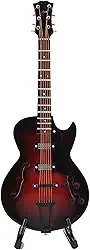 Réplica de guitarra clássica em miniatura com suporte e estojo, ornamentos de modelo de instrumento, ornamentos de modelo de guitarra (modelo de 14 cm)