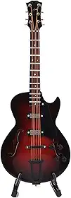 Réplica de guitarra clássica em miniatura com suporte e estojo, ornamentos de modelo de instrumento, ornamentos de modelo de guitarra (modelo de 14 cm)