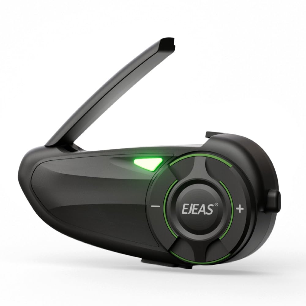 Q8 Motocicleta Casco Bluetooth Intercom Auriculares,Mesh 3.0 Grupo Sistema de Intercomunicación con el intercambio de música y IP67 resistente al agua para 6 pilotos Grupo de conversación (1 Pieza)