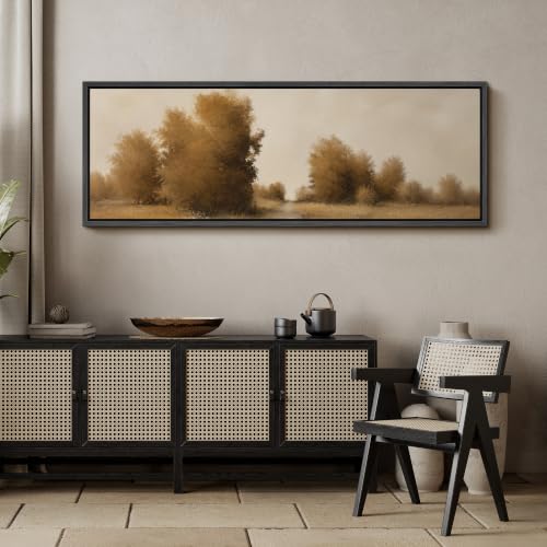 Image of MUDECOR Large Framed Canvas Print Wall Art Autumn Dirt Road for Living Room