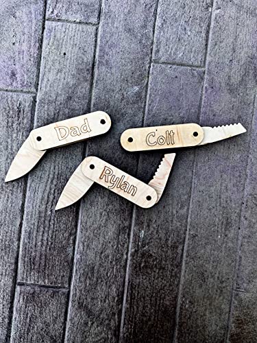 Custom Pocket Knife Wooden Pretend Toy, Personalized Engraved Folding Knives, Gifts For Dad, Child, Boy, Girl #TOP2