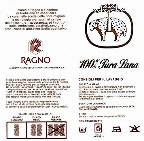 RAGNO 2 Maglie Manica Lunga Taglio Seno Pura Lana Merino (Art.41L9)