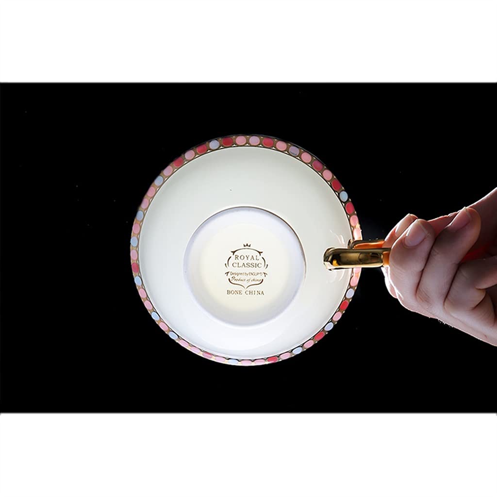 Juego de Tazas de té británico, Juego de cerámica para el té de la Tarde, Juego de Tazas de café de Porcelana para té de la Tarde y café con Leche (+6 Piezas Azules)