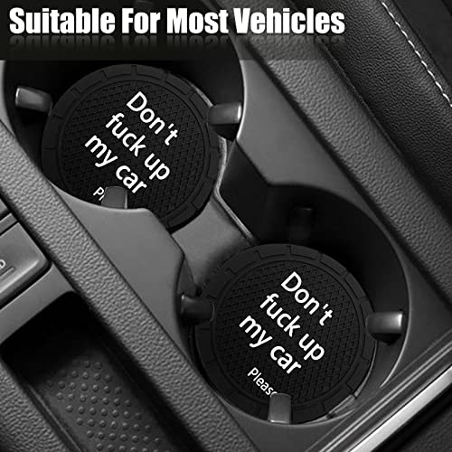 4 Piezas Posavasos para Portavasos de Auto Negro miniatura 7