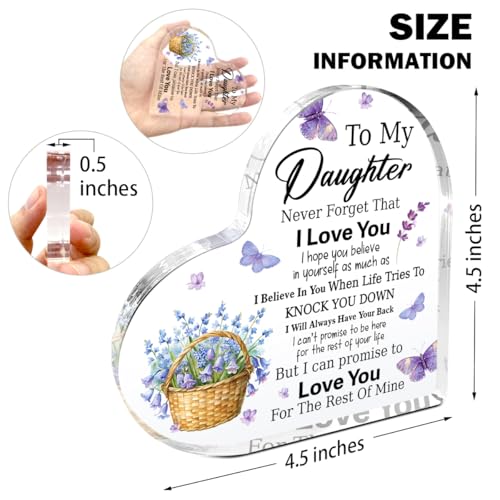 Daughter Gifts,Gifts for Daughters Graduation Birthday Christmas,Unique Daughters Gift Ideas,Love You for The Rest Of Mine Acrylic Heart Plaque My Auntie2