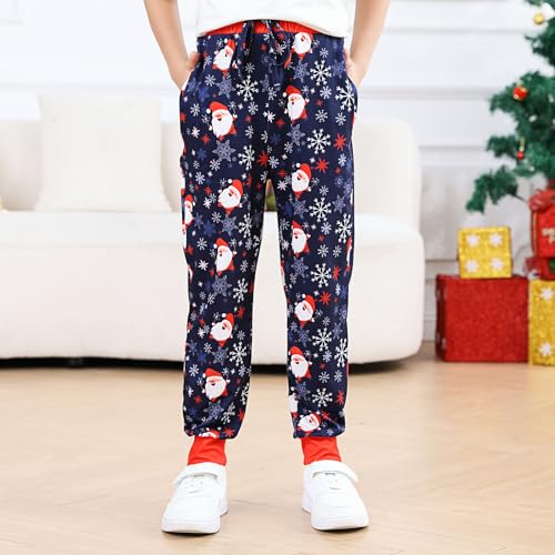 TUONROAD 7-16 Years Boys Christmas Pajama Pants Girls Sleepwear PJ Bottoms2