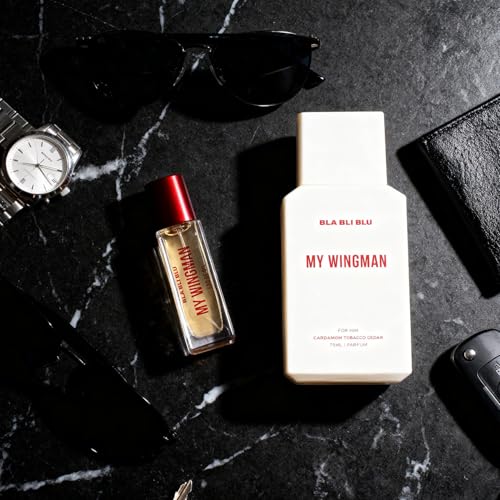 Image of BLABLIBLU My Wingman Two Scents Men Perfume Set (75ml + 8ml) | Perfume & Eau De Oil | Long Lasting Spicy, Woody & Aromatic Fragrance | with Cardamom, Tobacco & Cedar