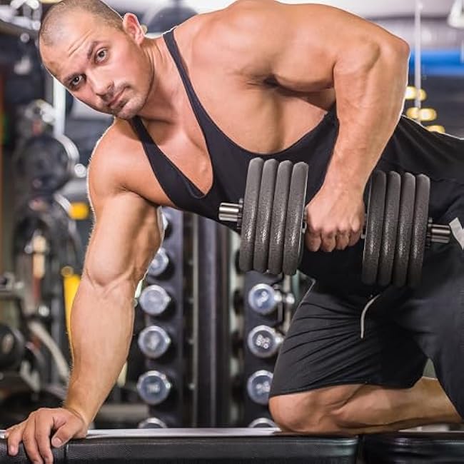 Olympic Dumbbells Set & Dumbbells Bar, Loadable for 2-inch weight plates, Adjustable Weight for Strength Training and Fitness Exercises