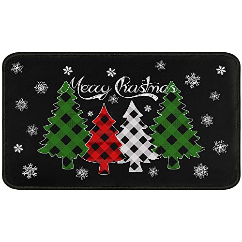 boilopp home Christmas Doormat Outdoor Entrance Non-Slip Christmas Front Door Mat Xmas Decorative Washable Winter Holiday Welcome Doormat 17"x30" Merry Christmas Decor for Indoor Outdoor