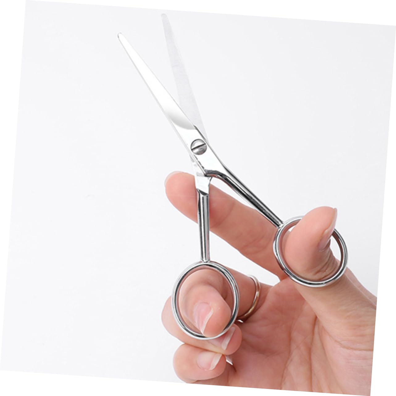 Mikinona Stainless Steel Anti-slip Beard Trimming Scissors Facial Hair Scissors for Men Ergonomic Nose Hair