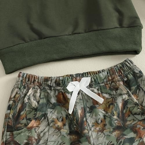 Toddler Baby Boys Fall Outfit Animal Embroidery Long Sleeve Sweatshirt and Long Pants 2Pcs Set Hunting Clothes4