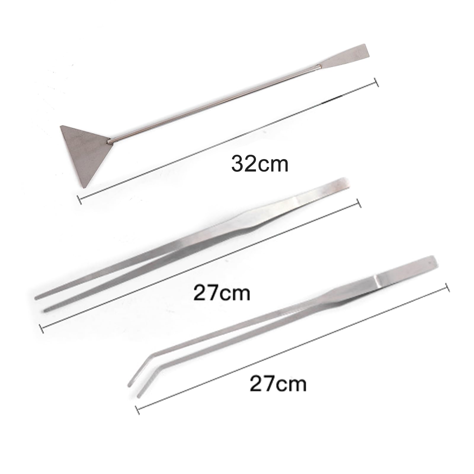 Ncheli 3 in 1 Set di Attrezzi per Acquario, Acquario in Acciaio Inox Kit Pinzette Spatola Accessori Acquario per L'acquario Landscaping e Piante Acquatiche