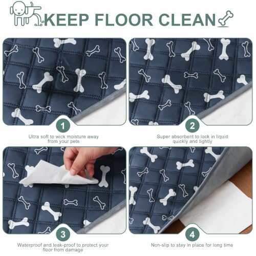 Image of Eterish Reusable Washable Pee Pads for Dogs Large /Extra Large 36'' x 41'' 2 Pack, Absorbent Pet Puppy Dog Training Pads Non-Slip, Waterproof Whelping Potty Pads for Dogs Leak-Proof