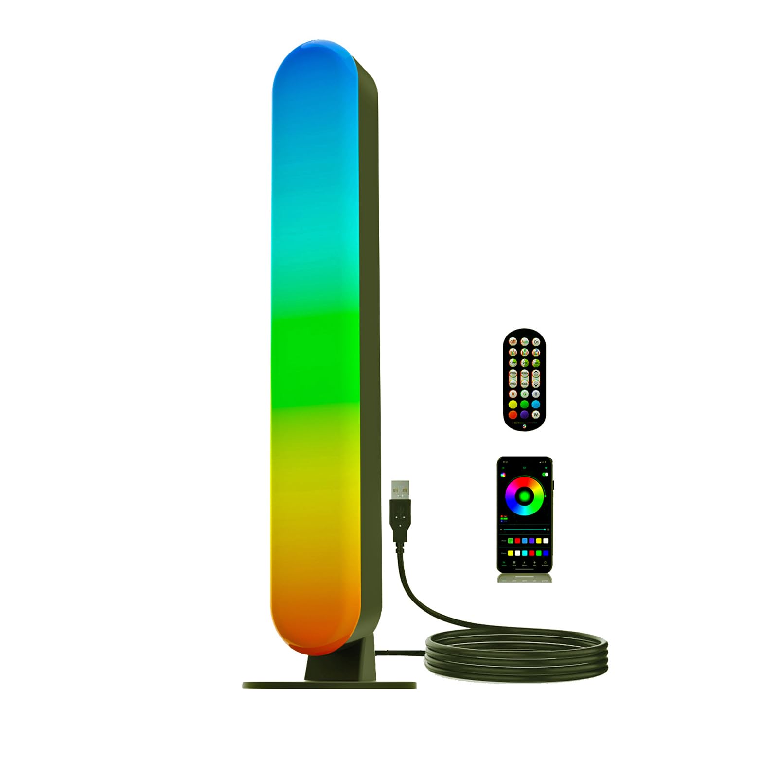 ThreeH RGB Light Bar LED Table Lamp for Gaming TV Backlight Ambient Lighting USB Powered with APP and Remote Control Colors Music Sync