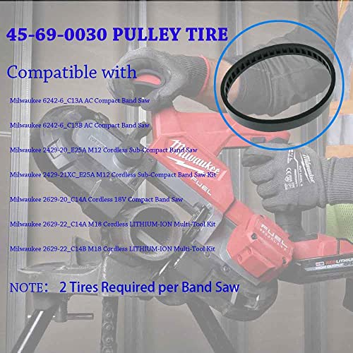 45-69-0030 Band Saw Blade Pulley Tire Replacement Milwaukee Bandsaw 2629-20 6242-6 2429-20 2629-22 2429-21Xc (4.0" Diameter Tires)- 2 Pack #TOP3