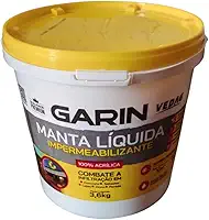Manta Líquida Branca Garin 3,6 kg, Impermeabilizante Combate Infiltração em Lajes Telhados Zinco Concreto e Parede ecológico a Base de Água