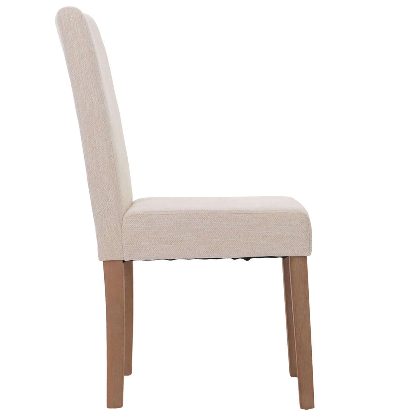 Mendler - Juego de 4 sillas de comedor «Littau» color crema con patas de color natural