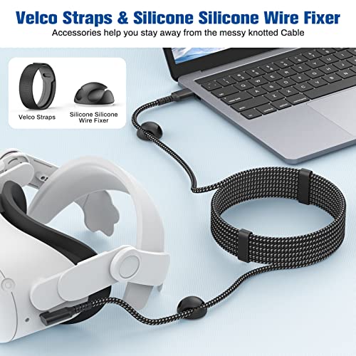 Link Cable Compatible with Meta/Oculus Quest 2 Accessories and PC/Steam VR, Jawfait High Speed PC Data Transfer/Fast Charge Cord, USB 3.0 A to Type C Cable for VR Headsets and Gaming PC, 16FT Black - Image 7