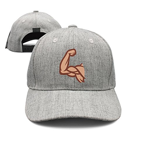 Arm Showing Muscles Woolen Peak Cap Snapback Hat Vintage Snapbacks Grey