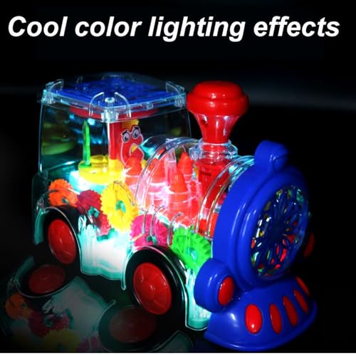 Image of Mashes Concept Gear Transparent Train Toy for Kids with Lights & Music | Moving Gears Educational STEM Toy | Battery Operated Learning Train for Boys & Girls