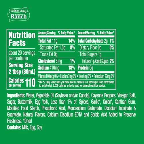 Image of Hidden Valley Buffalo Ranch Dressing, 20 FZ