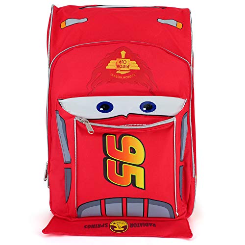 Trendy Apparel Shop Kid's Boys 95 Radiator Springs Car Shaped 16" Backpack - Red2