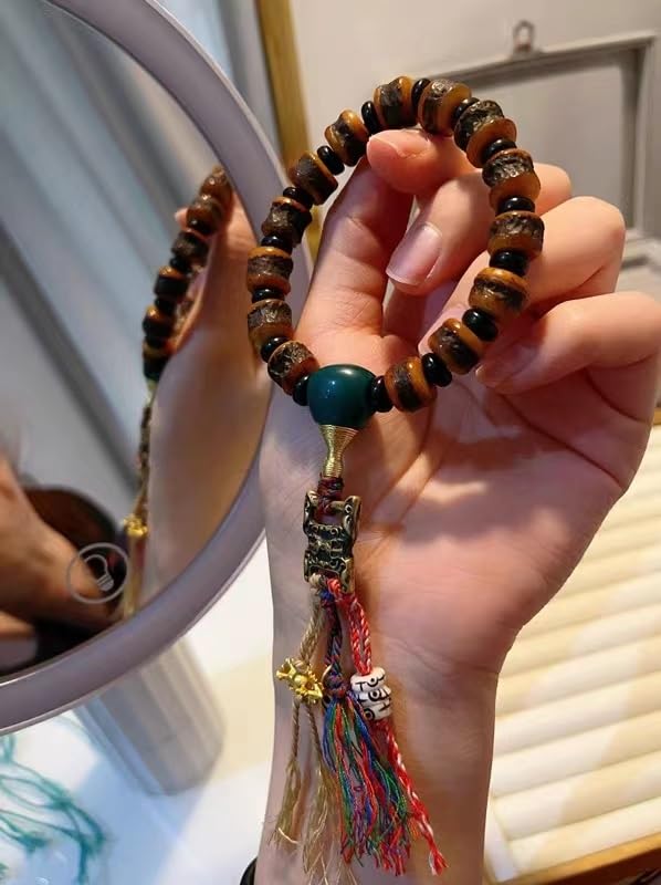 Las pulseras de perlas, Rosario budista, cuentas de rosario, oración de mala tibetana Buda feng Shui Amuleto de meditación budista Cuentas de Buda Cadena de mano Pulsera de estilo étnico tibetano for