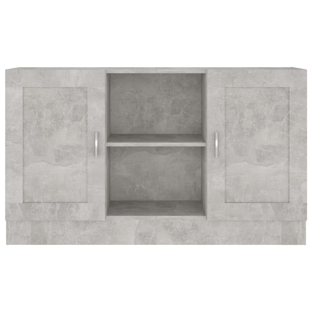 Credenza in legno grigio cemento, 120 x 30,5 x 70 cm, con 2 ante e 2 scomparti, pratica credenza per soggiorno, sala da pranzo, buffet e cucina, design stabile