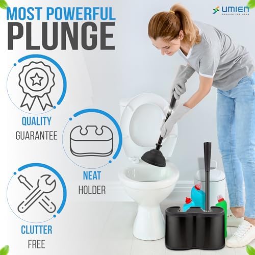UMIEN Toilet Brush and Plunger Set 18-in - Updated Jamaica