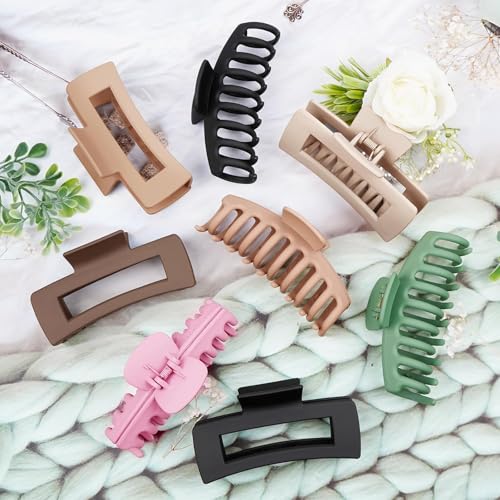Image of ANNA CREATIONS Korean Fashion Matte Hair Claw Clips Strong Hold Clutcher for Thick & Thin Hair Accessories Clutches for Women & Girls Pack of 8