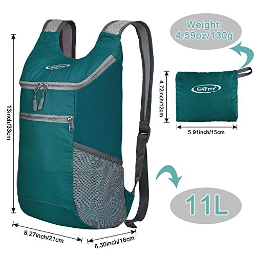 Image of G4Free Lightweight Packable Hiking Backpack for Men Women Small Hiking Daypacks Foldable Shoulder Pack Casual Outdoor Bag 11L
