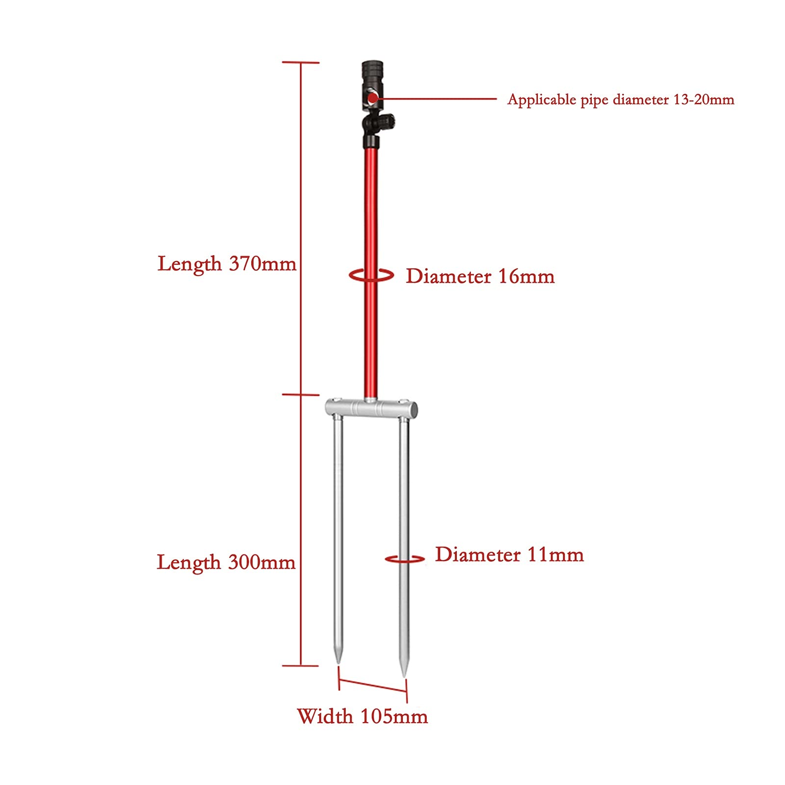 Uchwyt na wędkę wędkarską z zaworem szybkoprętowym Uchwyt na pistolet pistoletowy Stop Aluminium Plug-in Ground Duża Królewska bateria wędkarska Uchwyt na wędkę ( Kolor: czerwony)