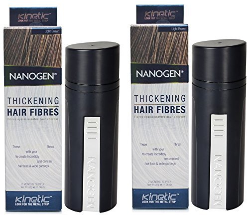NanogenCombo of 2 Nanogen Thickening Hair Fibres Light Brown 30gms
