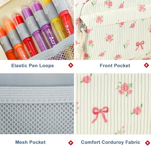 Image of Bluboon Big Capacity Pencil Case Pencil Pouch Pen Case School Supplies Cute Pencil Box Pencil Bag for Teen Girls Boys Women Man