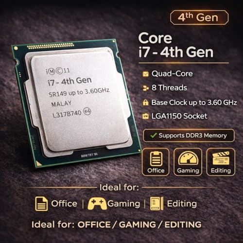 Image of H81 Motherboard Combo with i7 4th Gen 4770 /4790 + 8GB DDR3 1600MHz RAM + CPU Fan - Pre-Assembled & Pre-Tested Desktop Combo Ideal for Video Editing, Gaming & Multitasking with 1 Year Warranty