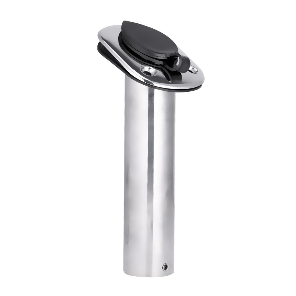 NeaxgeandX Stainless Steel Boat Fishing Rod Holder Flush Mount Pole Stand 30 Degree, Silver, 30 degrees