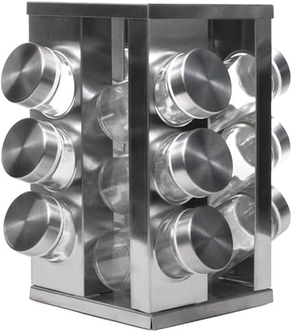 安住商事 調味料ラック 12ジャー 収納 おしゃれ 回転式スパイスボトルホルダー 配送料無料