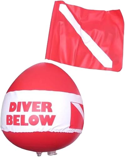 Flotador de buceo con bandera de buceo portátil, boya inflable, pelota para buceo, buceo