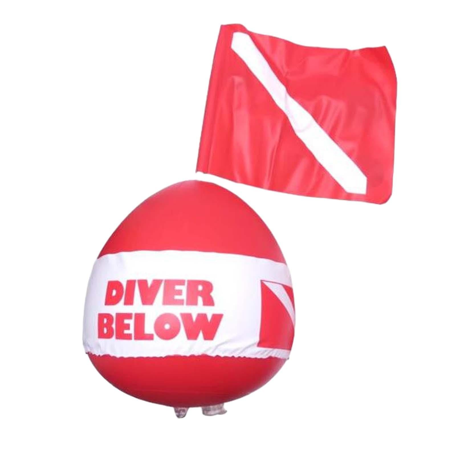 kowaku Buoy Ball Diver Below Ball, with Dive Flag, PVC, Inflatable Floater, Inflatable Float for Outdoor Diving, Scuba Diving