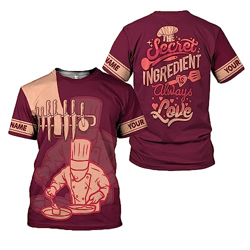 MAPrints Personalized Chef Shirt 3D All Over Printing for Men Women, Shirt Gifts for Chef Lover, Chef Camisas, Cocinero Shirt (Chef 8)