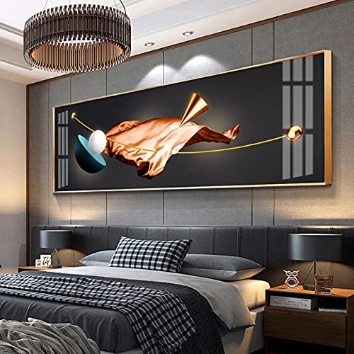 Toile peinture mur art abstrait de luxe doré pour un intérieur raffiné