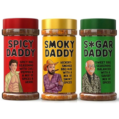BBQ Rub Dads Gift Set - 3 Bold Barbecue Rubs (Sweet, Spicy...