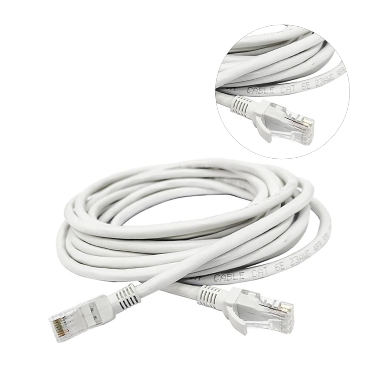 Câble Ethernet Cat6 Rj45 50m en Cuivre et Plastique Blanc | Jumper Réseau, pour Téléphones Voip et Nas, Transmission 100m, Applications Cat6
