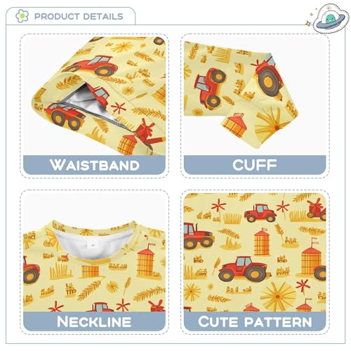 JUNZAN Combine Harvester Tractor Granary Kids Girls Sweatshirts Hoodies Fleece Boys Sweat Shirt Party 4T3