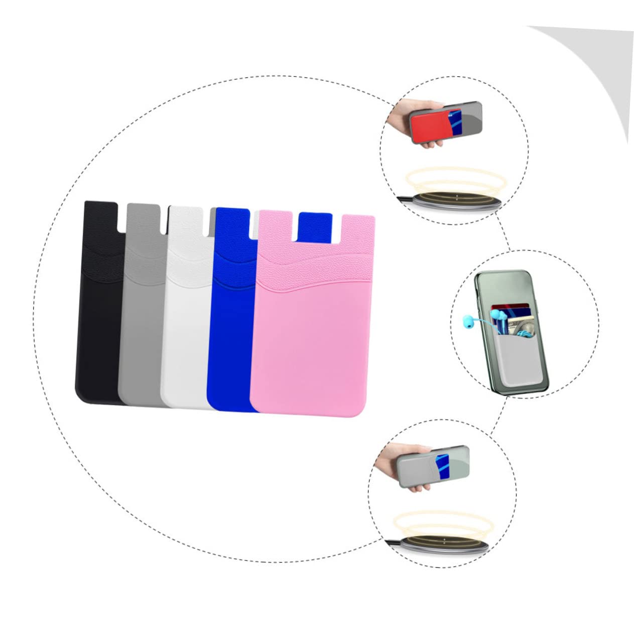 Hemobllo 10pezzi Porta Carte Adesivo Per Smartphone Portafoglio Pratico Per Cellulare Antiscivolo e Creativo Adatto Tutti Modelli Di Telefono