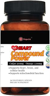 Coenzyme Q10 200mg + Omega-3 200mg,4X Utilization Rate, Dual-Action Formula, Heart Health & Brain Health Support, Brain Function & Cognitive Health, Energy & Cellular Wellness, 30-Day Supply